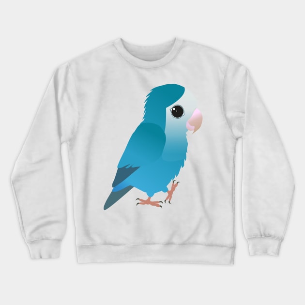 Cute blue peach faced lovebird Crewneck Sweatshirt by Bwiselizzy